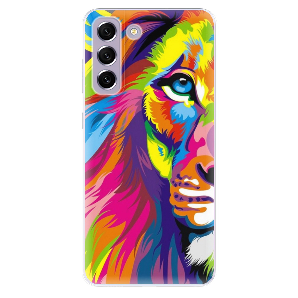Odolné silikónové puzdro iSaprio - Rainbow Lion - Samsung Galaxy S21 FE 5G