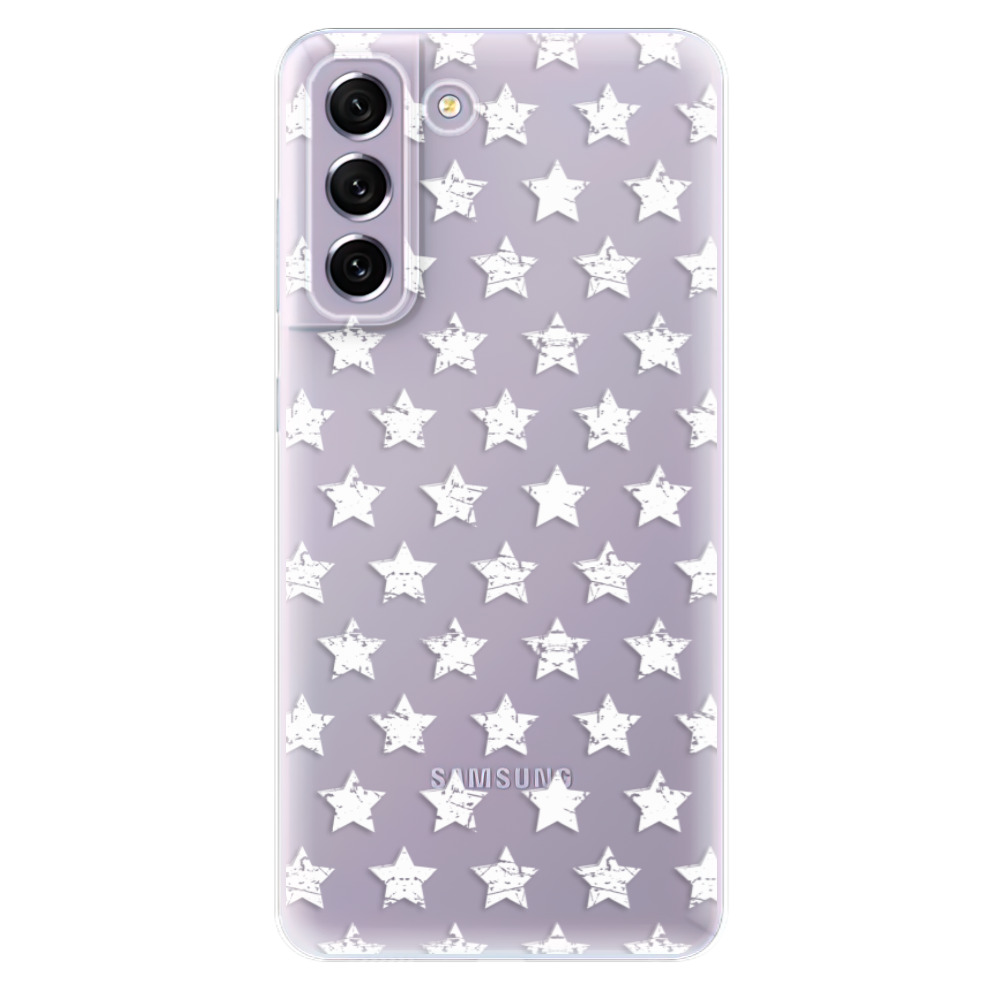 Odolné silikónové puzdro iSaprio - Stars Pattern - white - Samsung Galaxy S21 FE 5G