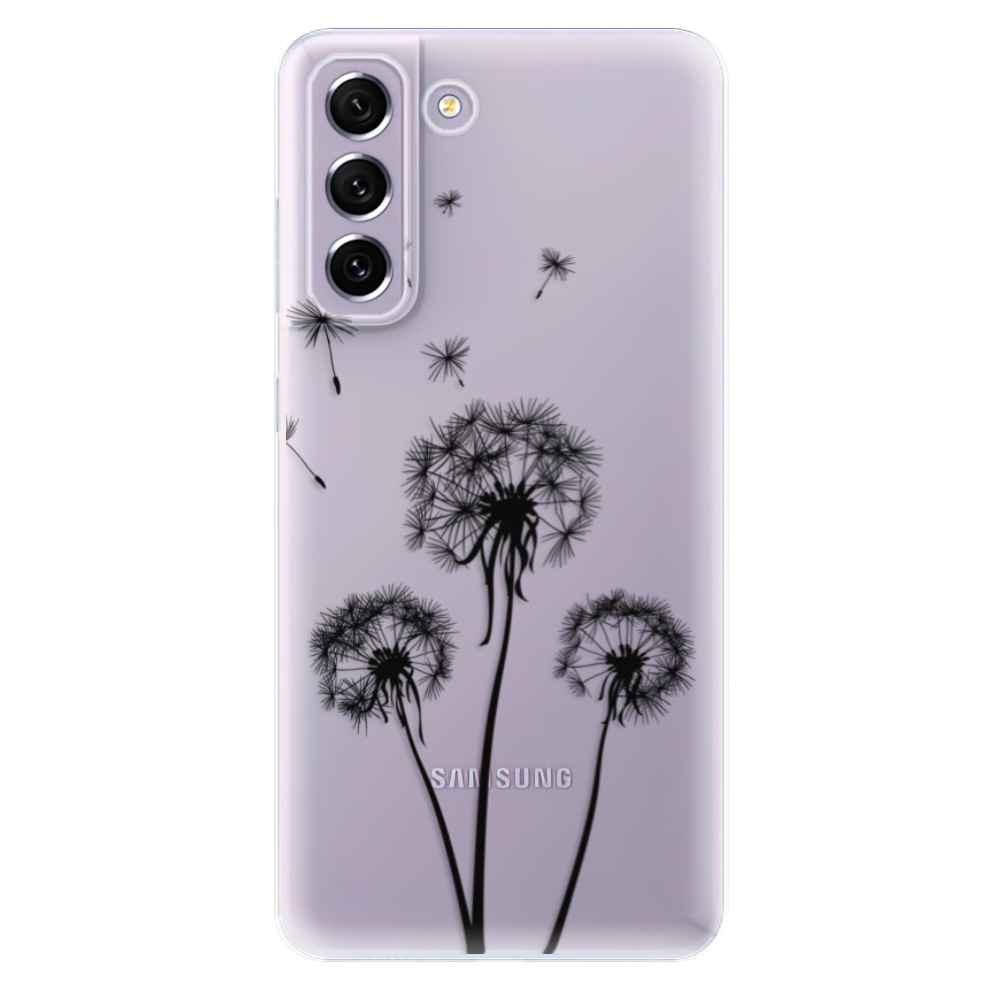Odolné silikónové puzdro iSaprio - Three Dandelions - black - Samsung Galaxy S21 FE 5G