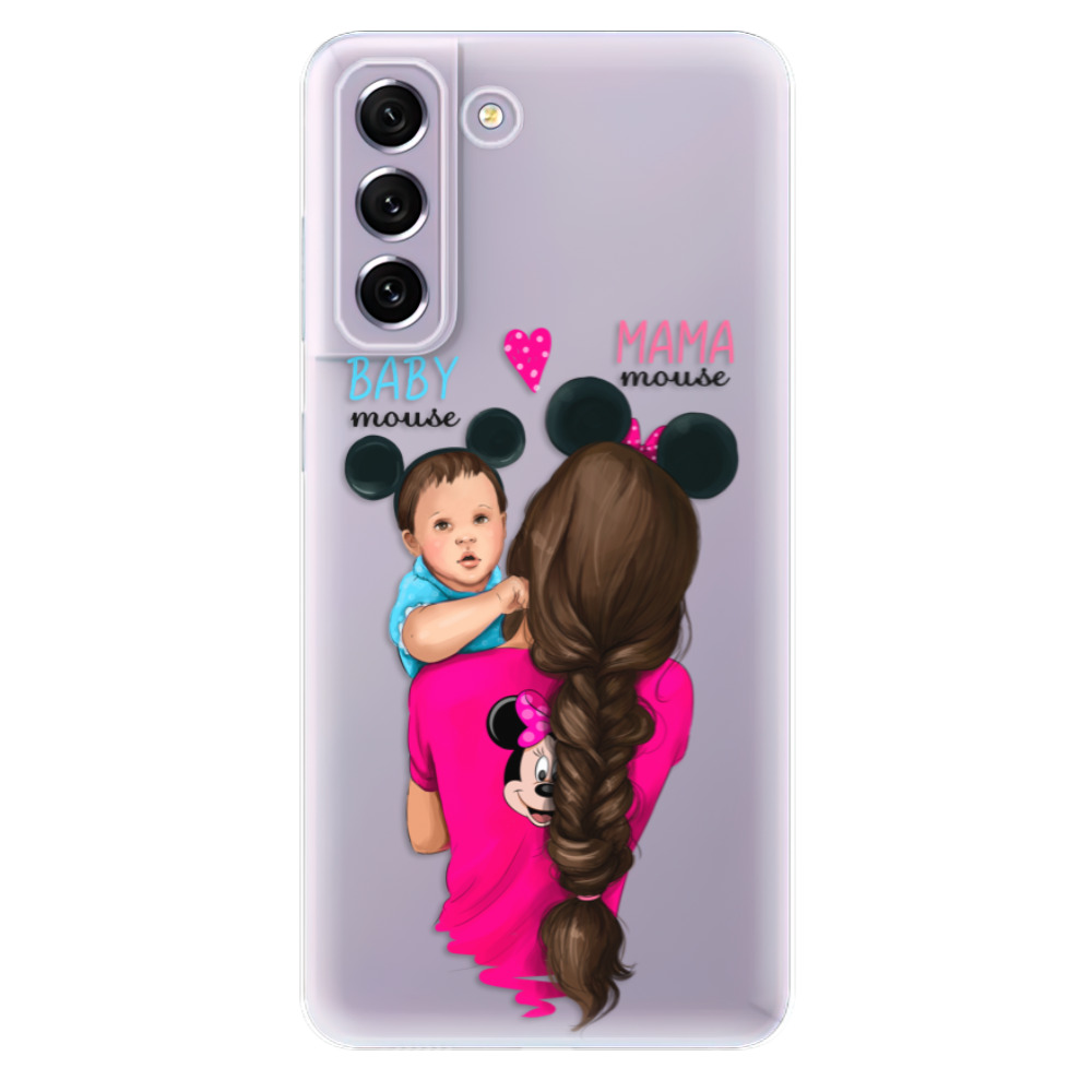 Odolné silikónové puzdro iSaprio - Mama Mouse Brunette and Boy - Samsung Galaxy S21 FE 5G