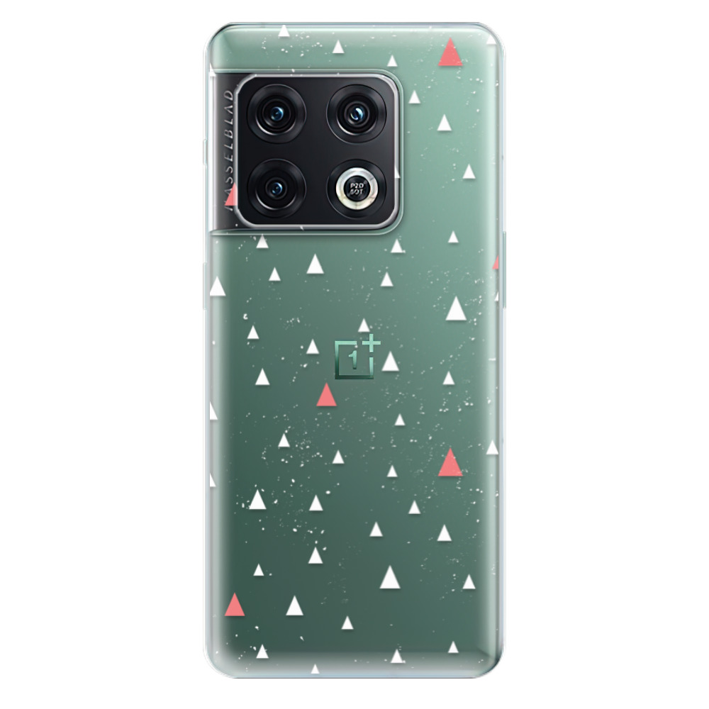 Odolné silikónové puzdro iSaprio - Abstract Triangles 02 - white - OnePlus 10 Pro