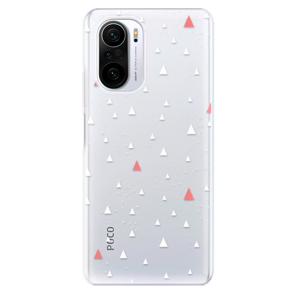 Odolné silikónové puzdro iSaprio - Abstract Triangles 02 - white - Xiaomi Poco F3