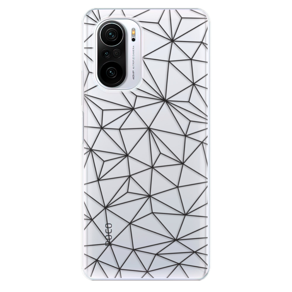 Odolné silikónové puzdro iSaprio - Abstract Triangles 03 - black - Xiaomi Poco F3