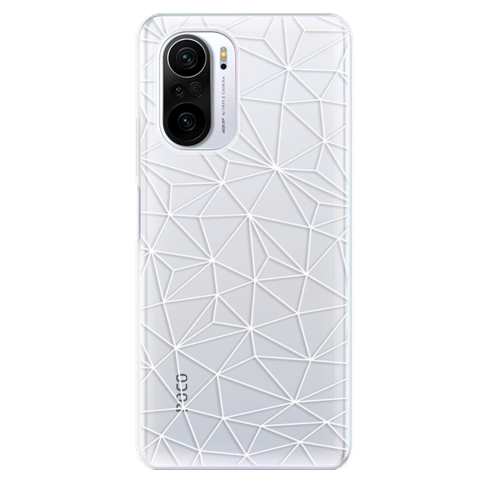 Odolné silikónové puzdro iSaprio - Abstract Triangles 03 - white - Xiaomi Poco F3