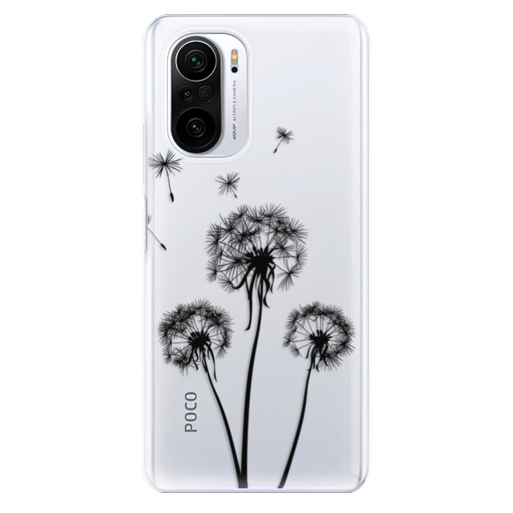 Odolné silikónové puzdro iSaprio - Three Dandelions - black - Xiaomi Poco F3