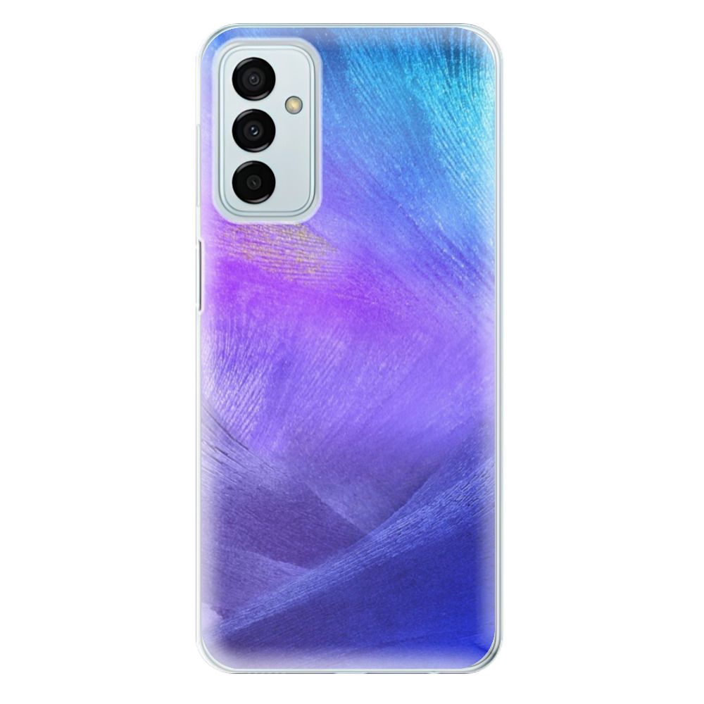 Odolné silikónové puzdro iSaprio - Purple Feathers - Samsung Galaxy M23 5G