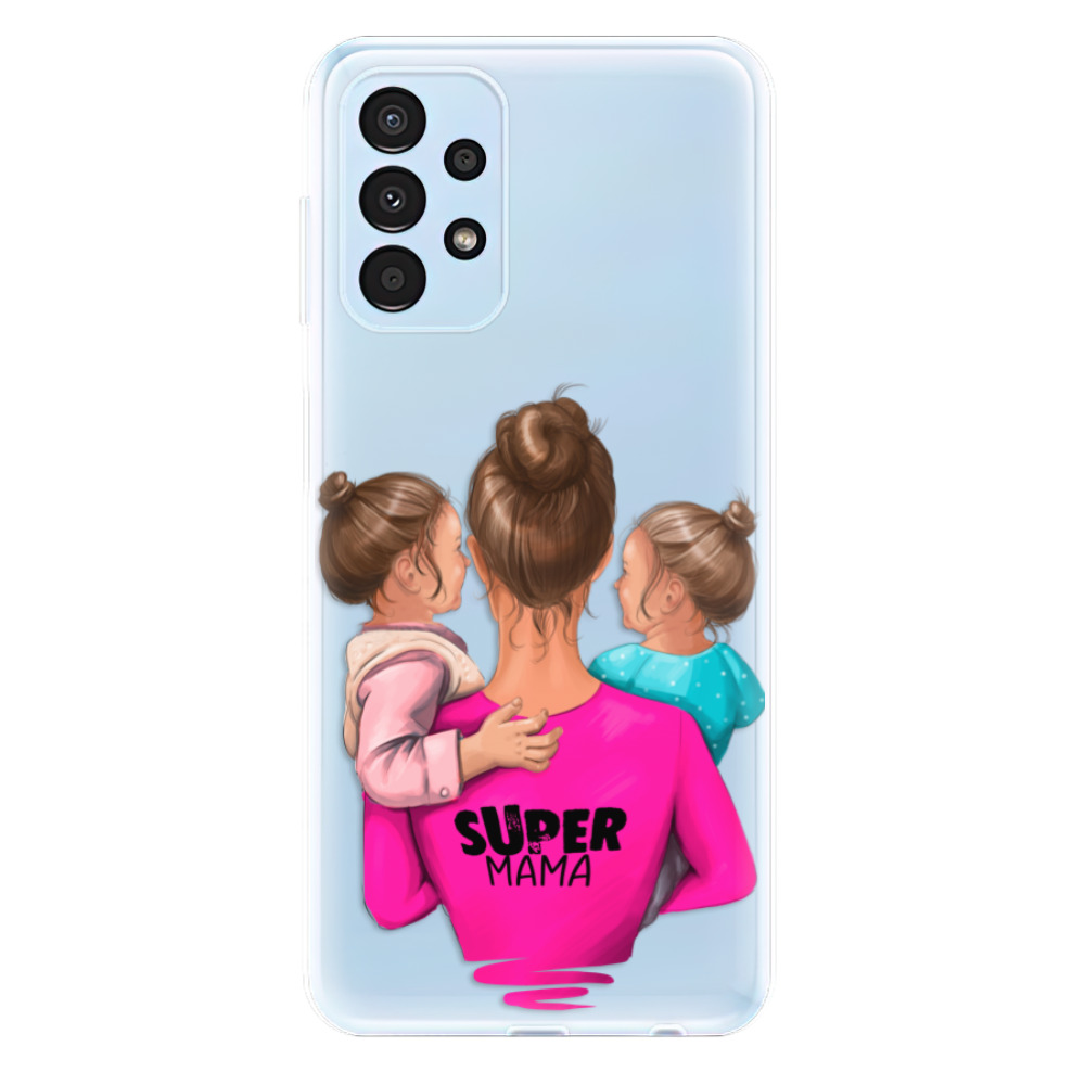 Odolné silikónové puzdro iSaprio - Super Mama - Two Girls - Samsung Galaxy A13