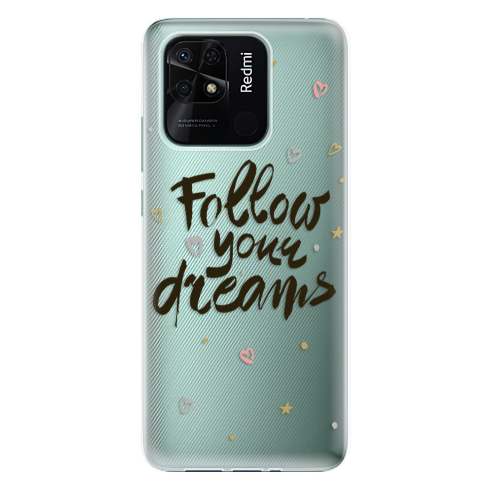 Odolné silikónové puzdro iSaprio - Follow Your Dreams - black - Xiaomi Redmi 10C