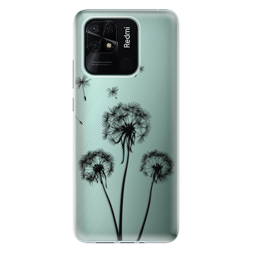 Odolné silikónové puzdro iSaprio - Three Dandelions - black - Xiaomi Redmi 10C