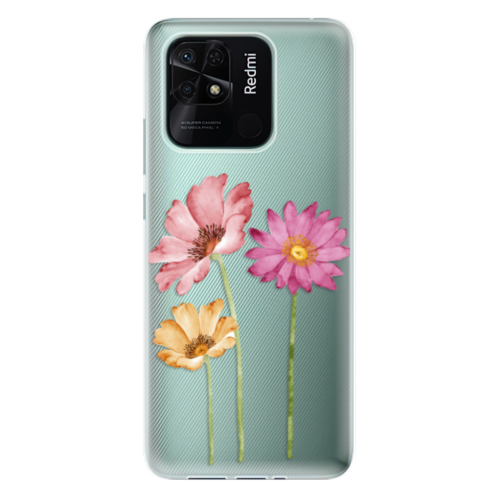 Odolné silikónové puzdro iSaprio - Three Flowers - Xiaomi Redmi 10C