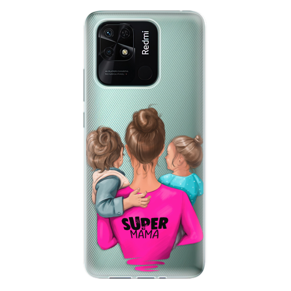 Odolné silikónové puzdro iSaprio - Super Mama - Boy and Girl - Xiaomi Redmi 10C