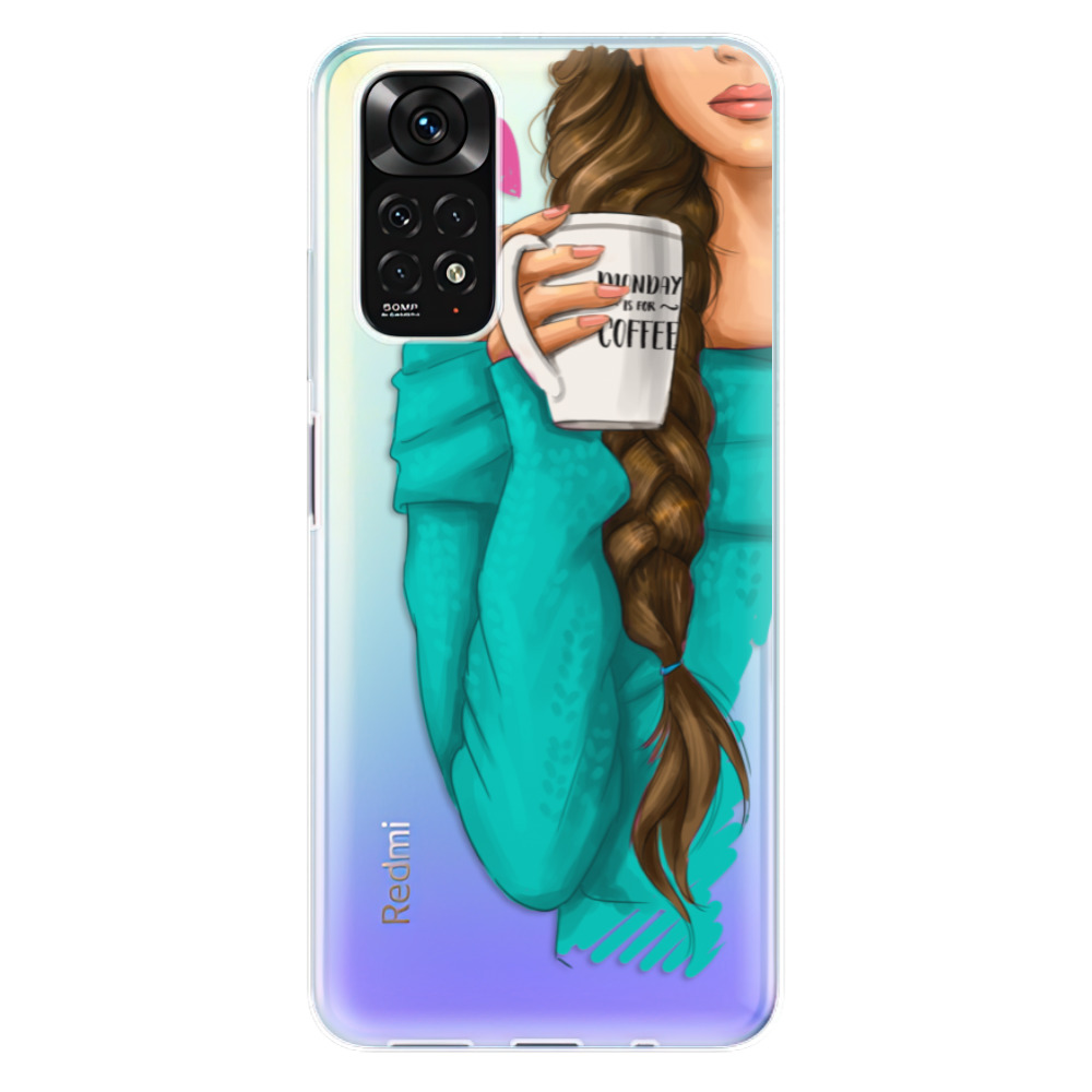 Odolné silikónové puzdro iSaprio - My Coffe and Brunette Girl - Xiaomi Redmi Note 11 / Note 11S