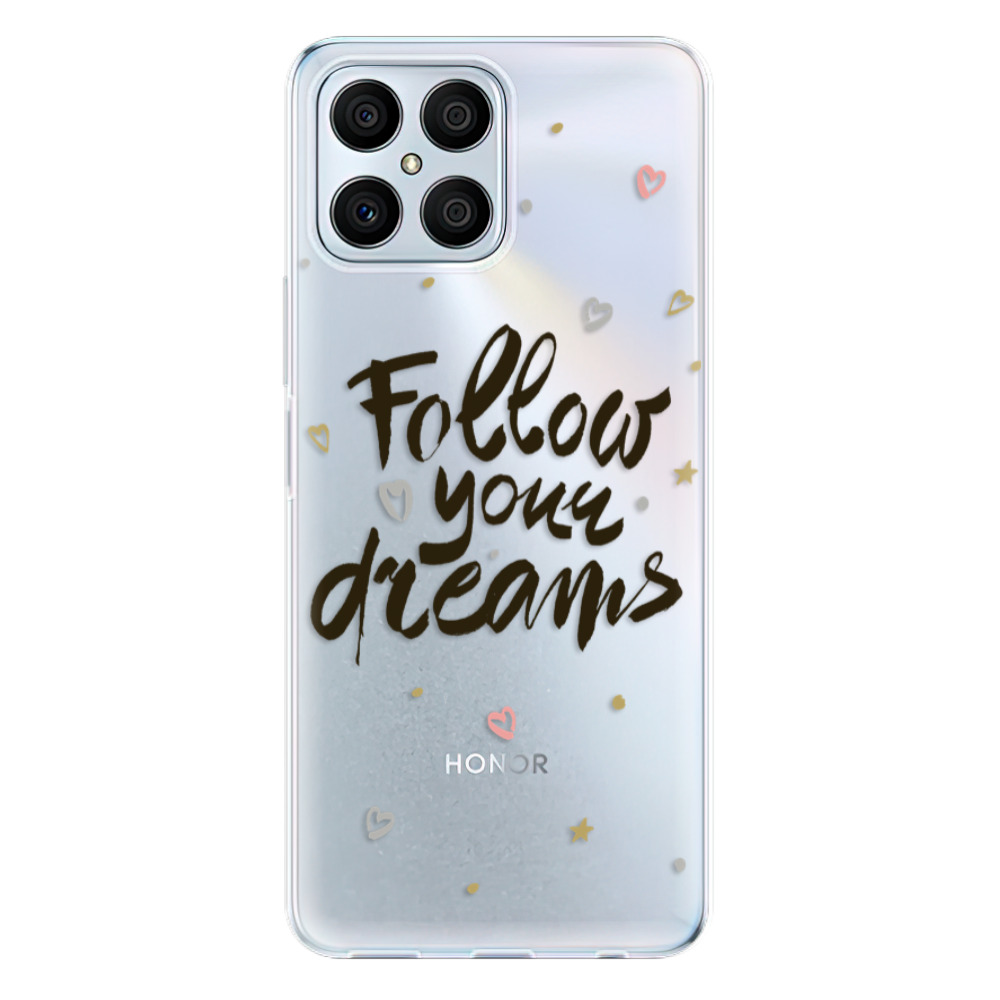 Odolné silikónové puzdro iSaprio - Follow Your Dreams - black - Honor X8