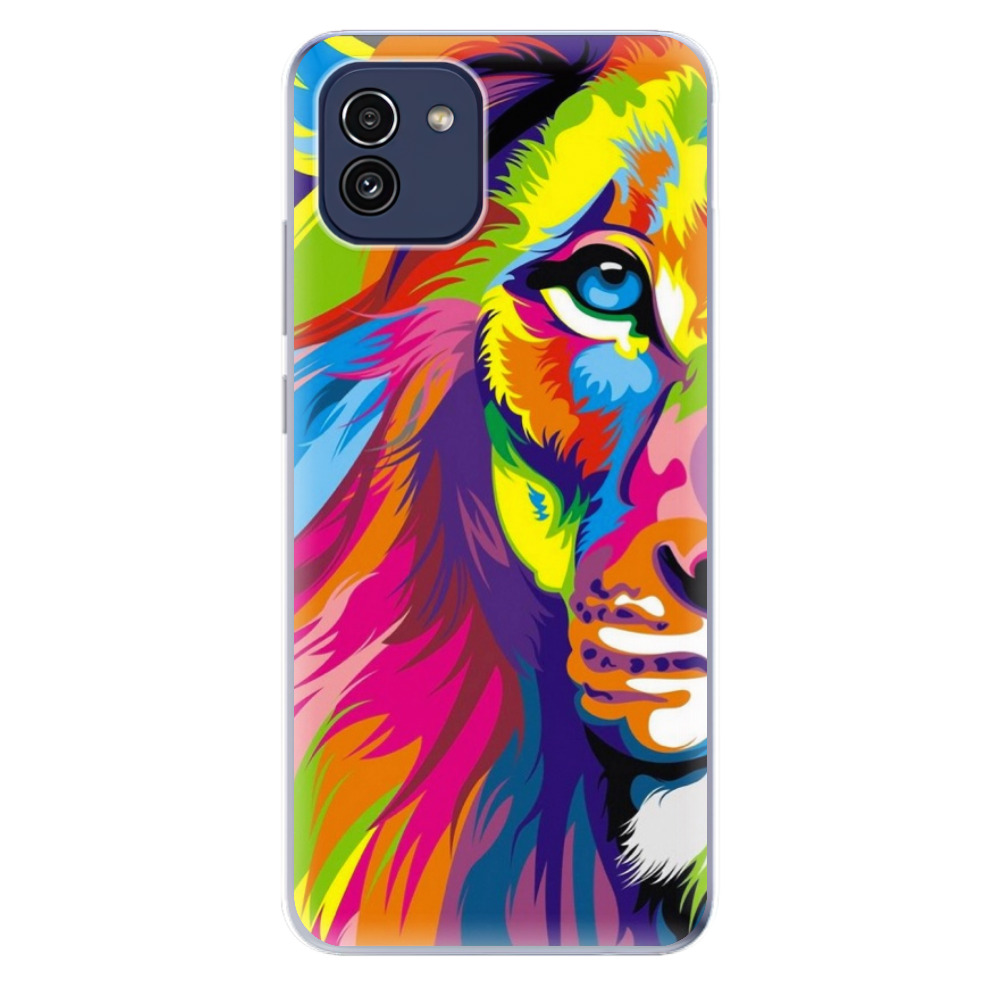 Odolné silikónové puzdro iSaprio - Rainbow Lion - Samsung Galaxy A03