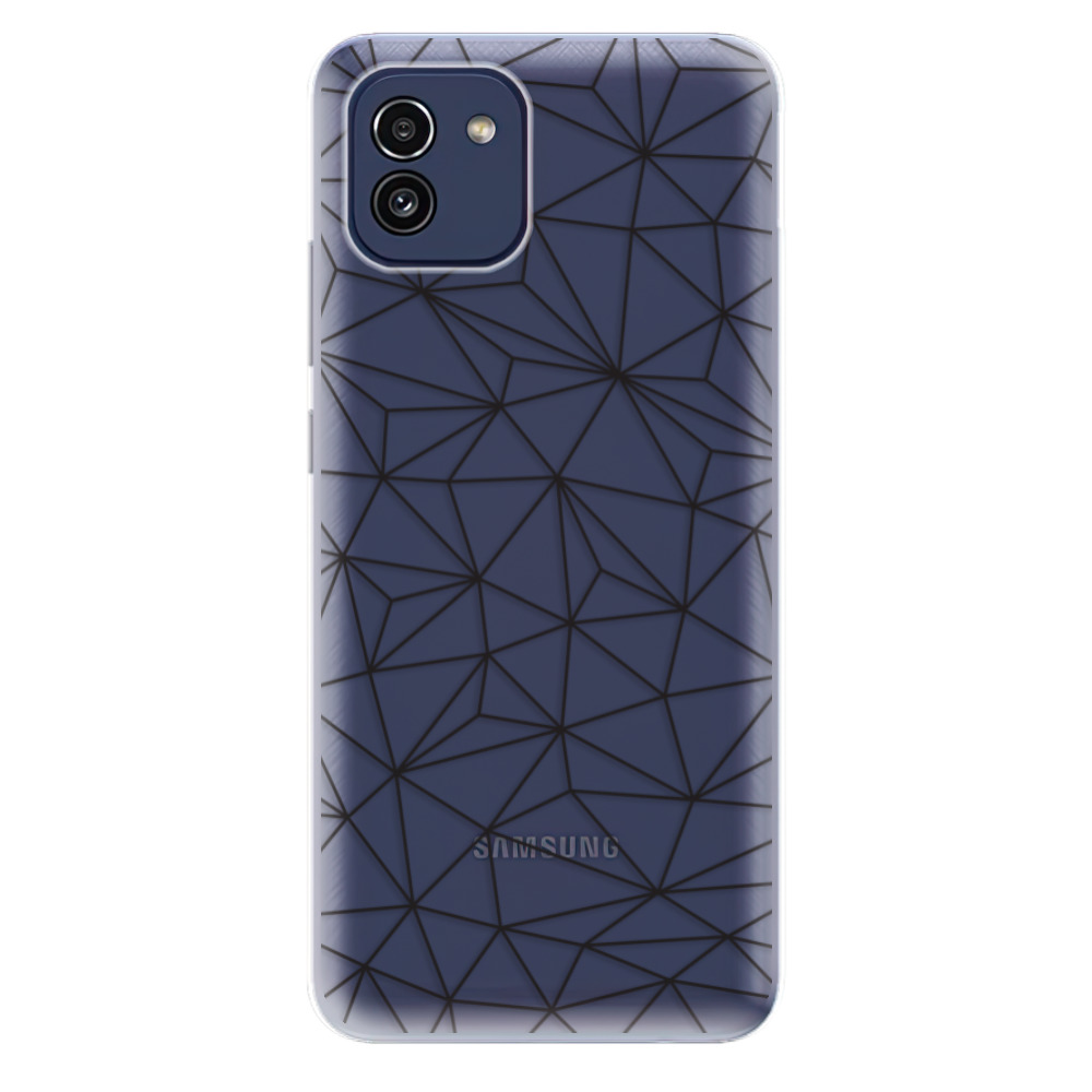 Odolné silikónové puzdro iSaprio - Abstract Triangles 03 - black - Samsung Galaxy A03