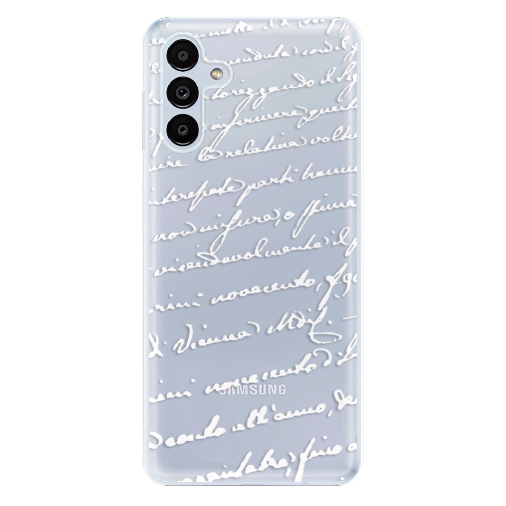 Odolné silikónové puzdro iSaprio - Handwriting 01 - white - Samsung Galaxy A13 5G