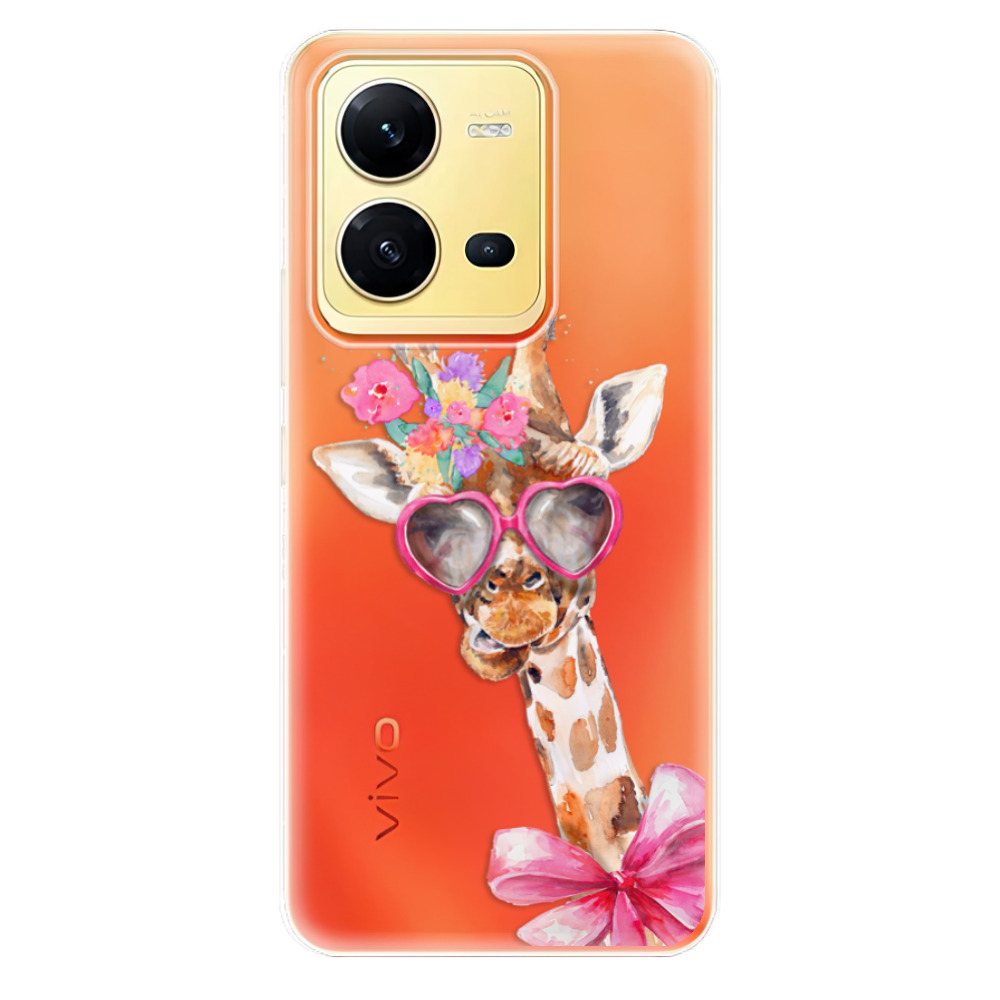 Odolné silikónové puzdro iSaprio - Lady Giraffe - Vivo X80 Lite 5G