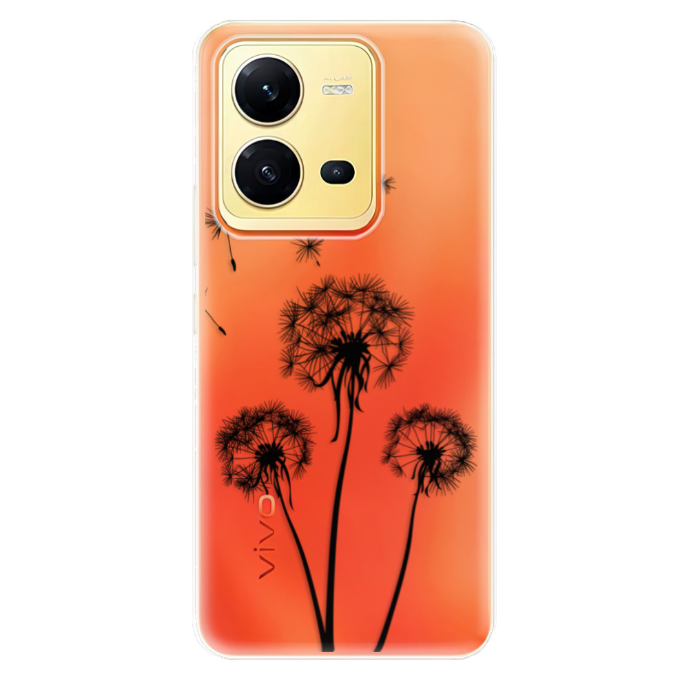 Odolné silikónové puzdro iSaprio - Three Dandelions - black - Vivo X80 Lite 5G