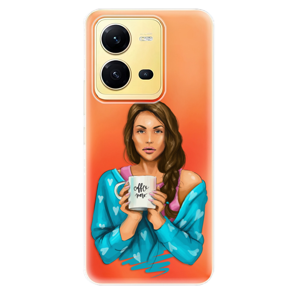 Odolné silikónové puzdro iSaprio - Coffe Now - Brunette - Vivo X80 Lite 5G