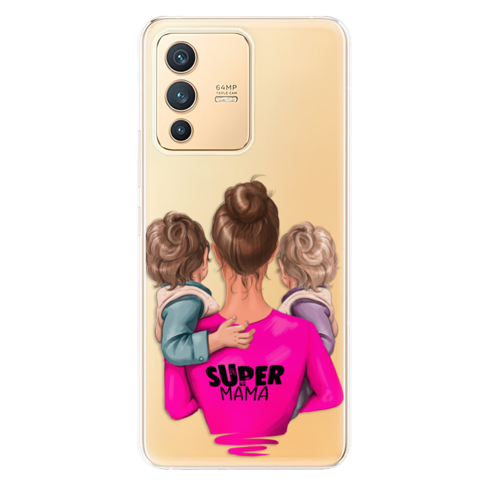 Odolné silikónové puzdro iSaprio - Super Mama - Two Boys - Vivo V23 5G