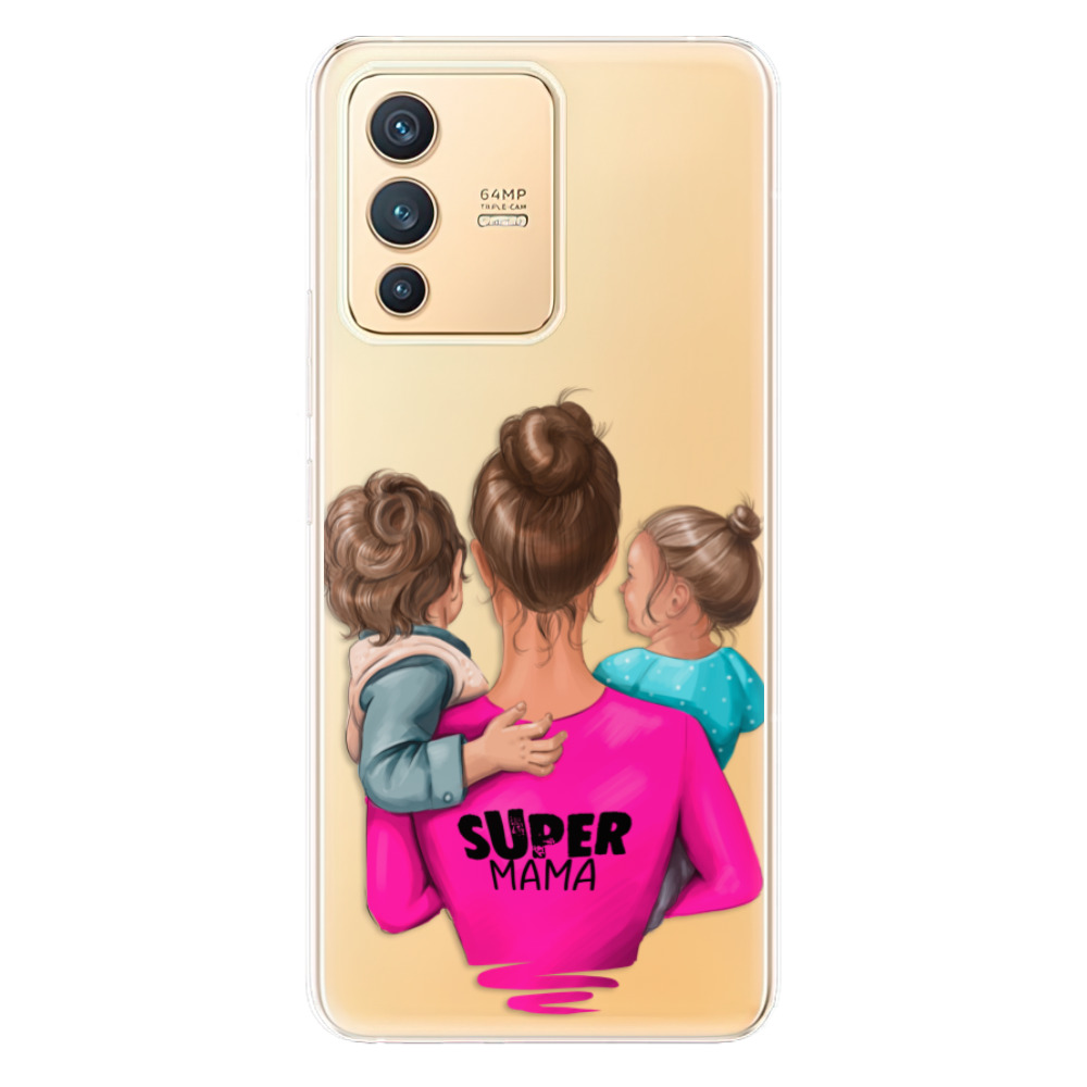 Odolné silikónové puzdro iSaprio - Super Mama - Boy and Girl - Vivo V23 5G
