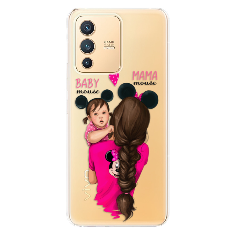 Odolné silikónové puzdro iSaprio - Mama Mouse Brunette and Girl - Vivo V23 5G