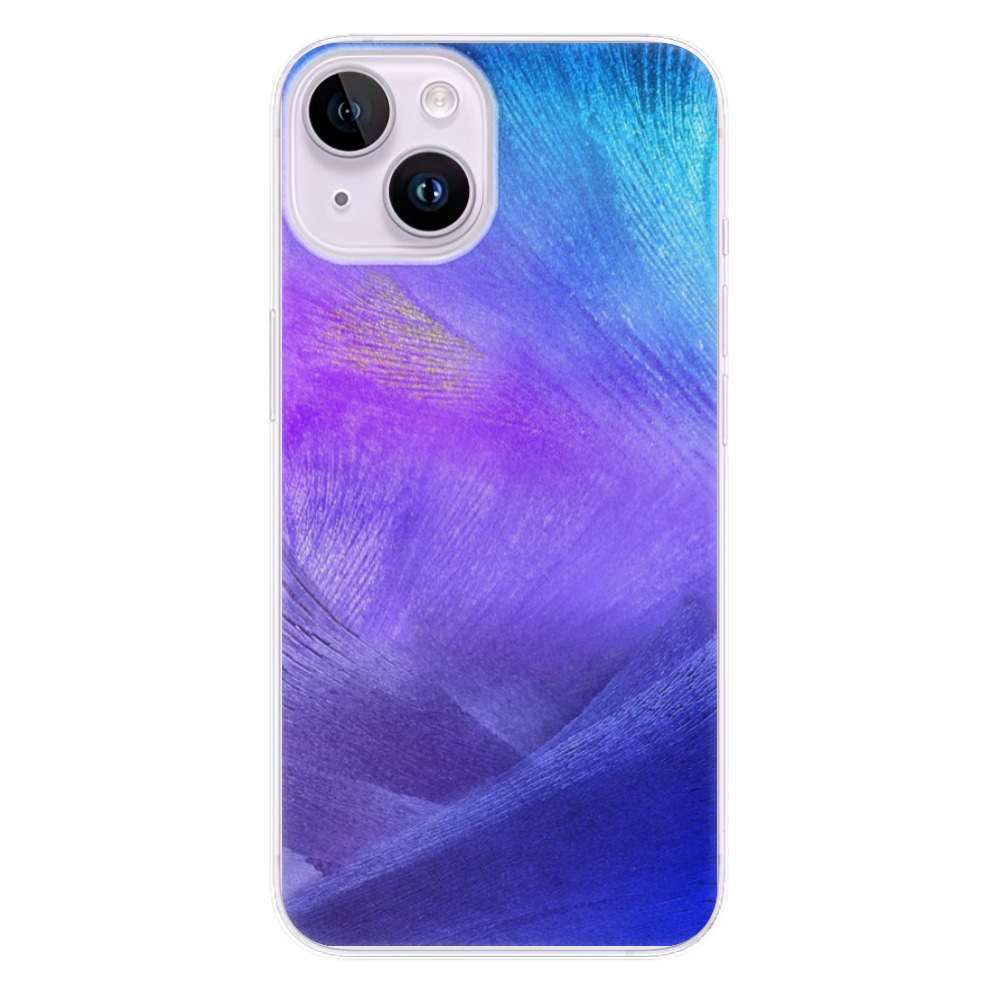 Odolné silikónové puzdro iSaprio - Purple Feathers - iPhone 14