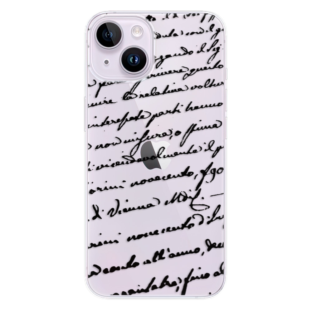 Odolné silikónové puzdro iSaprio - Handwriting 01 - black - iPhone 14