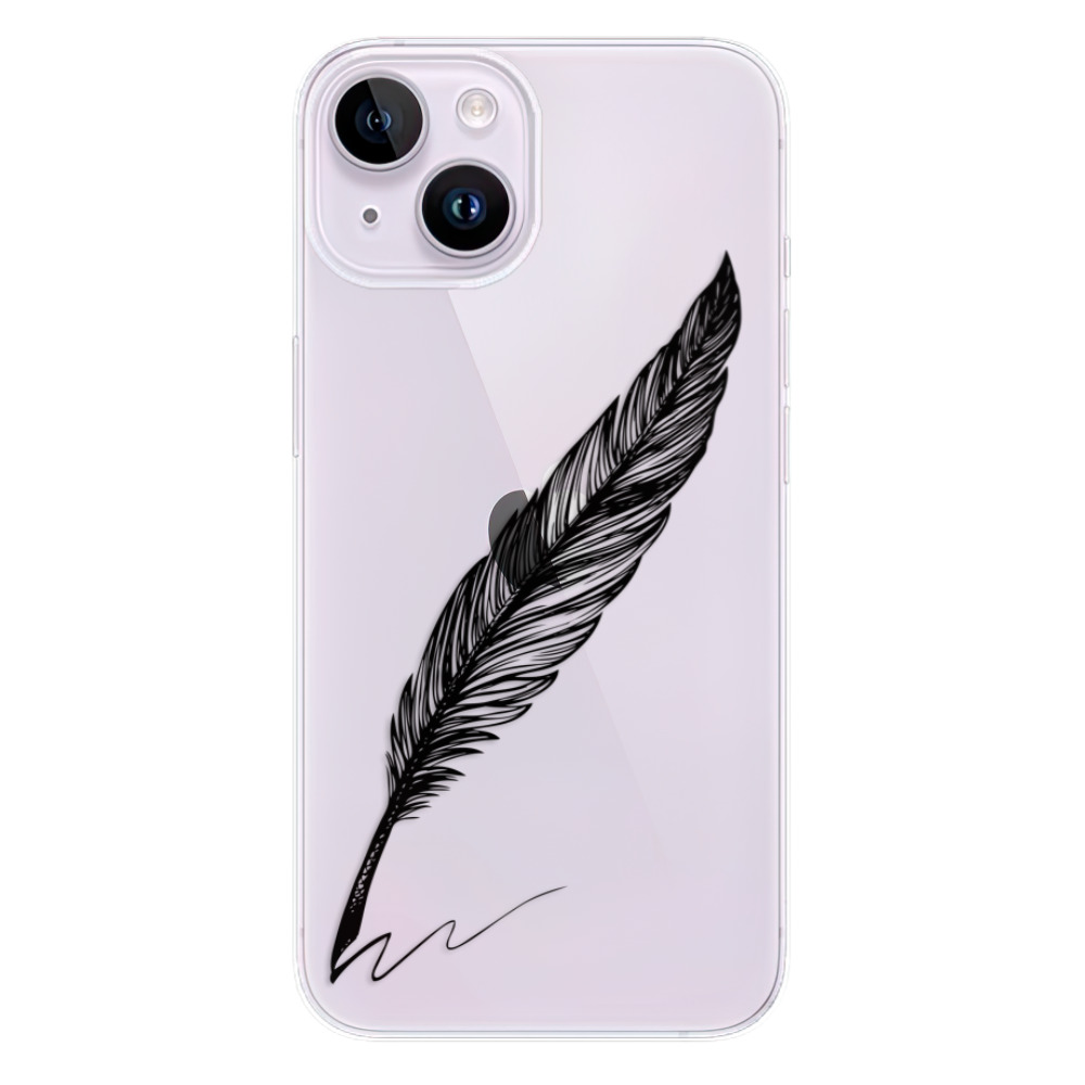 Odolné silikónové puzdro iSaprio - Writing By Feather - black - iPhone 14