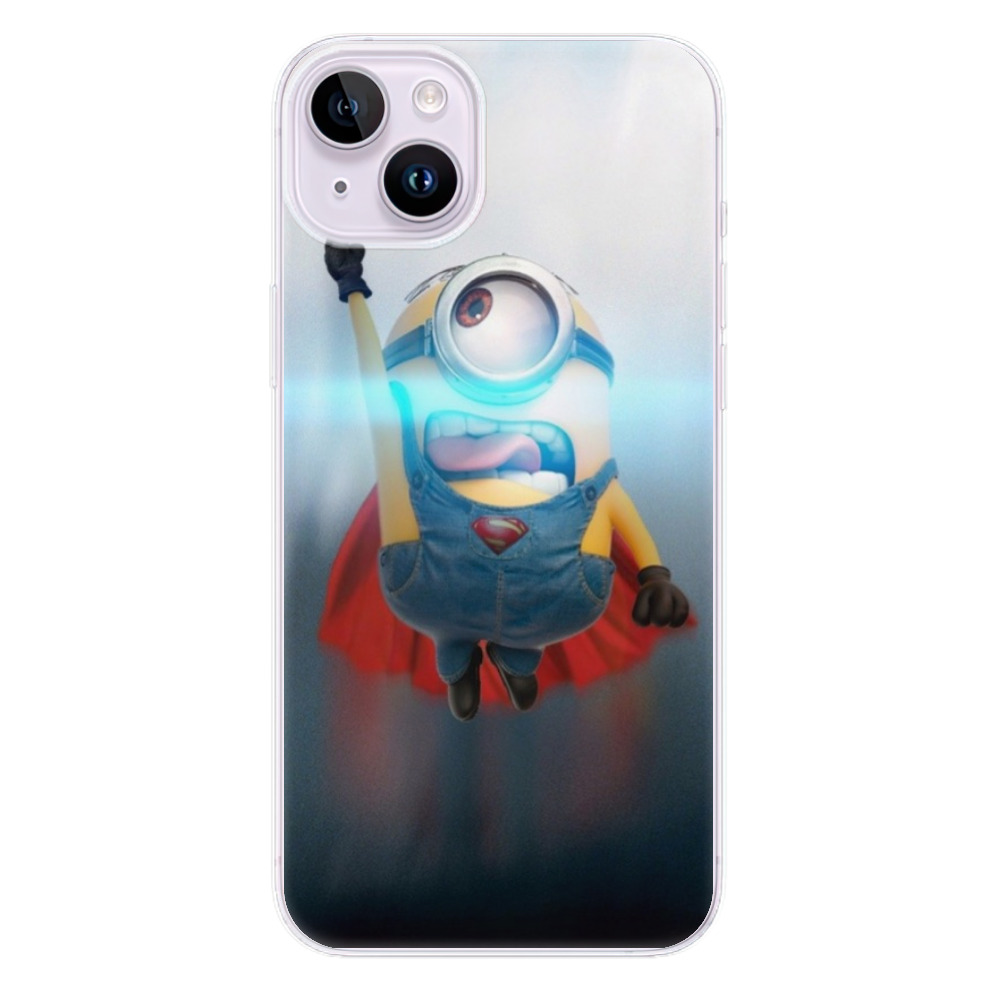 Odolné silikónové puzdro iSaprio - Mimons Superman 02 - iPhone 14 Plus