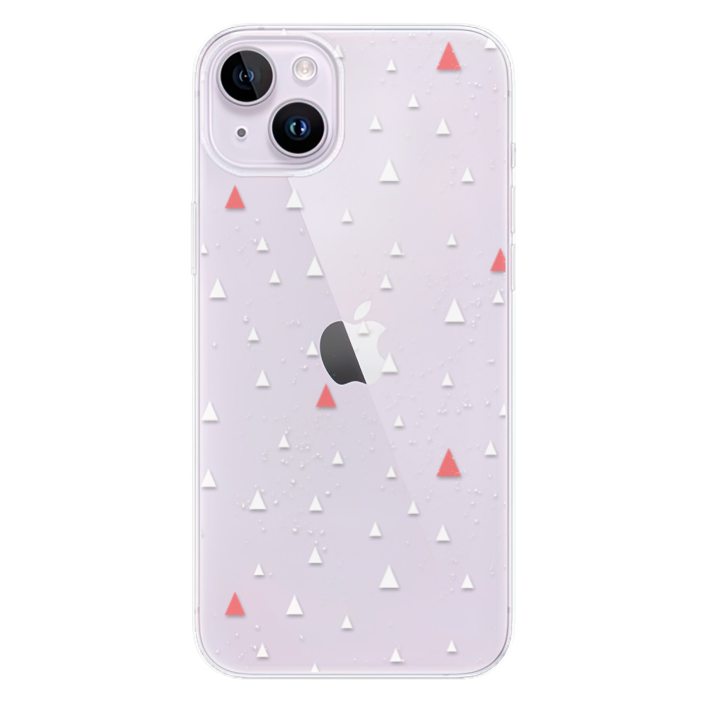 Odolné silikónové puzdro iSaprio - Abstract Triangles 02 - white - iPhone 14 Plus
