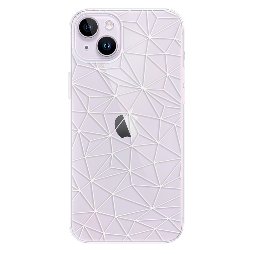 Odolné silikónové puzdro iSaprio - Abstract Triangles 03 - white - iPhone 14 Plus