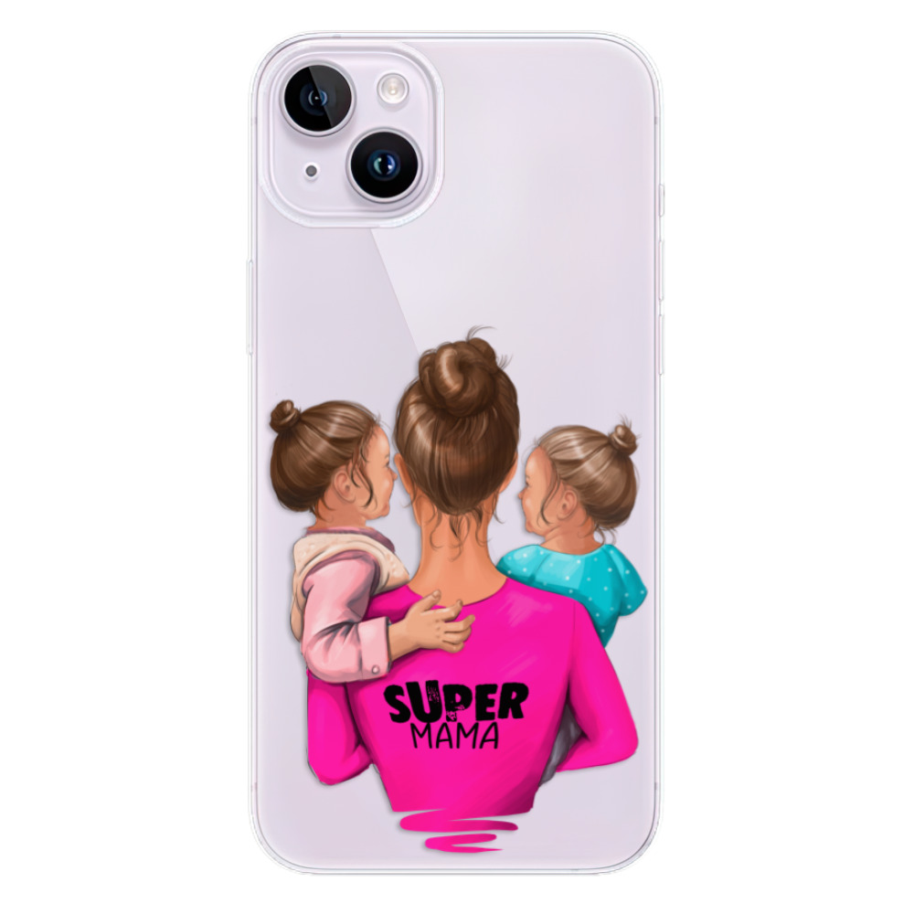 Odolné silikónové puzdro iSaprio - Super Mama - Two Girls - iPhone 14 Plus
