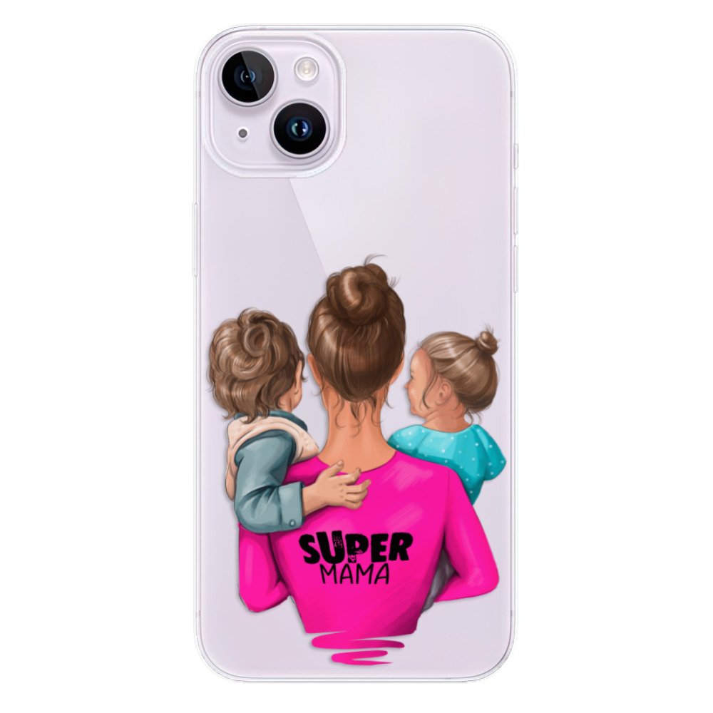 Odolné silikónové puzdro iSaprio - Super Mama - Boy and Girl - iPhone 14 Plus