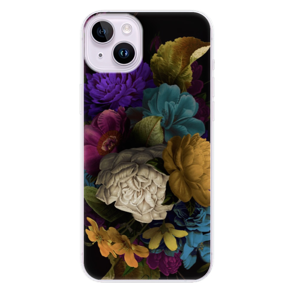 Odolné silikónové puzdro iSaprio - Dark Flowers - iPhone 14 Plus