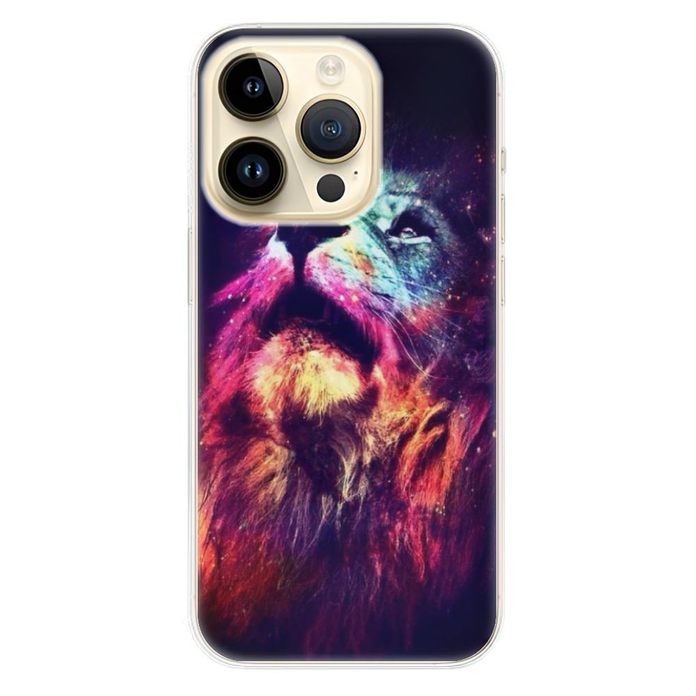 Odolné silikónové puzdro iSaprio - Lion in Colors - iPhone 14 Pro