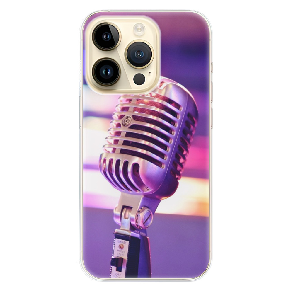 Odolné silikónové puzdro iSaprio - Vintage Microphone - iPhone 14 Pro