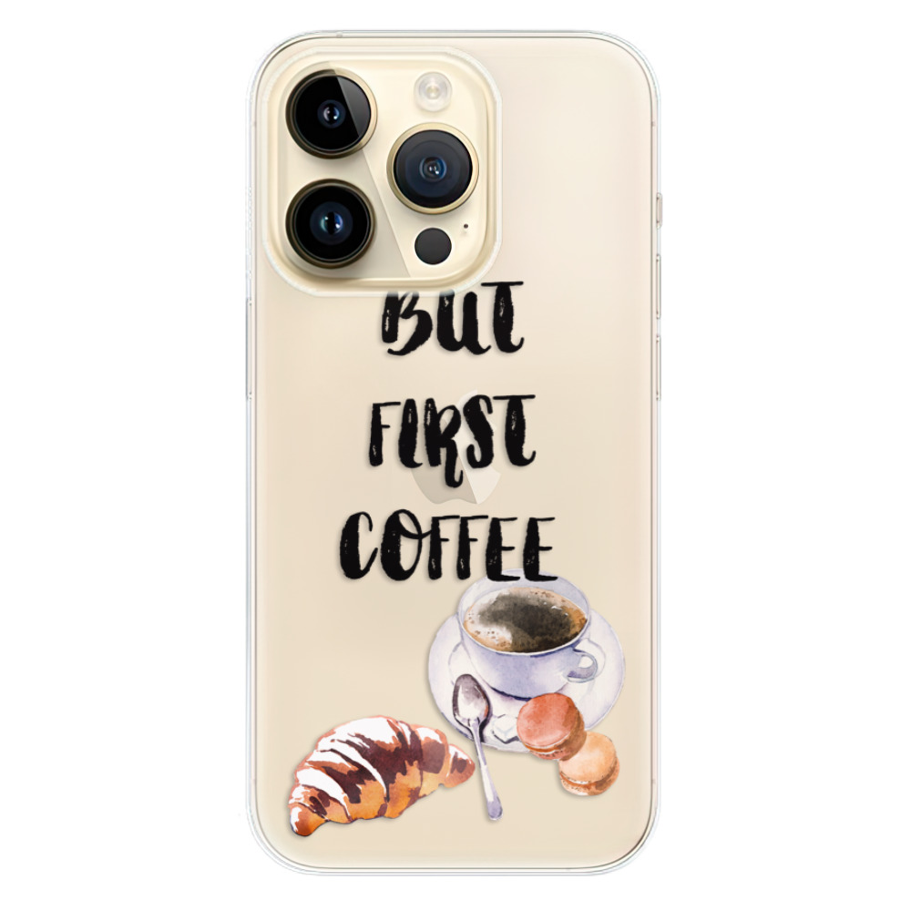 Odolné silikónové puzdro iSaprio - First Coffee - iPhone 14 Pro