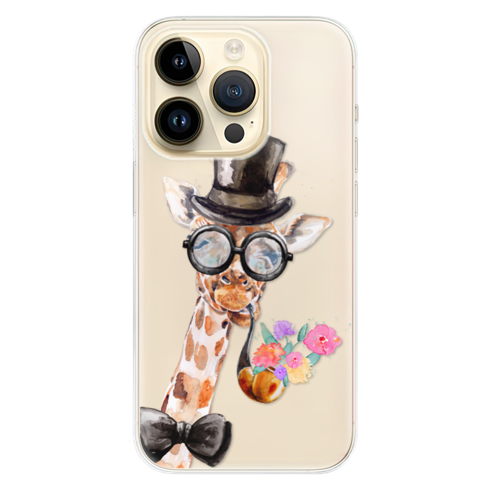 Odolné silikónové puzdro iSaprio - Sir Giraffe - iPhone 14 Pro