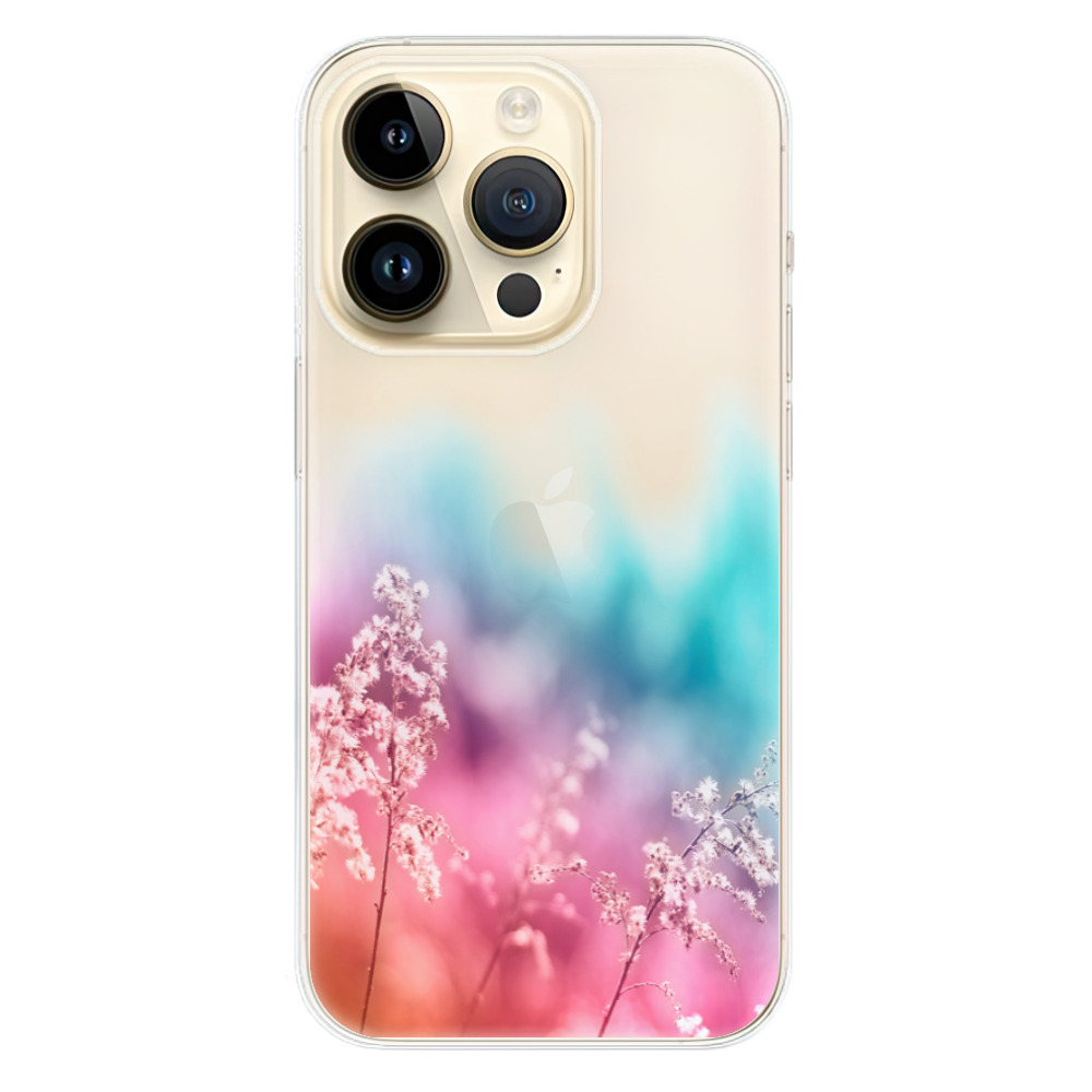 Odolné silikónové puzdro iSaprio - Rainbow Grass - iPhone 14 Pro