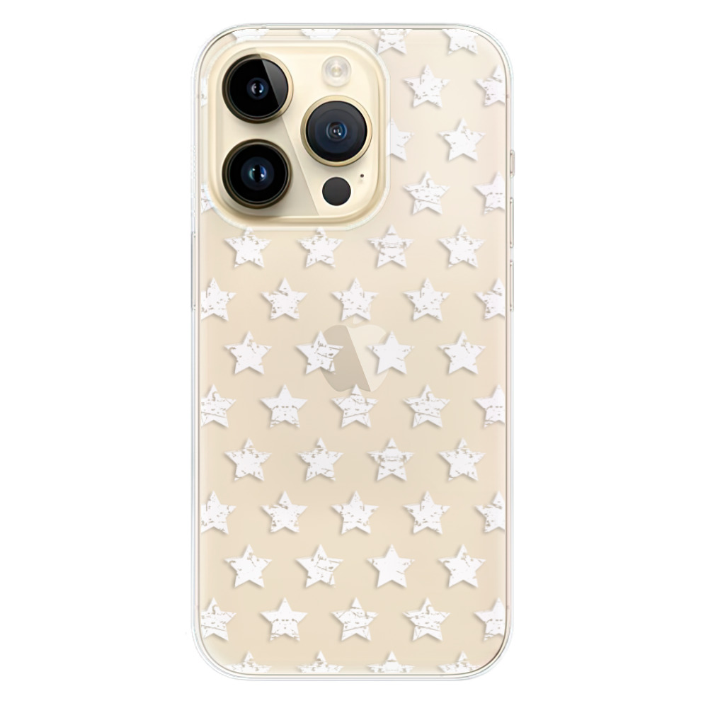 Odolné silikónové puzdro iSaprio - Stars Pattern - white - iPhone 14 Pro
