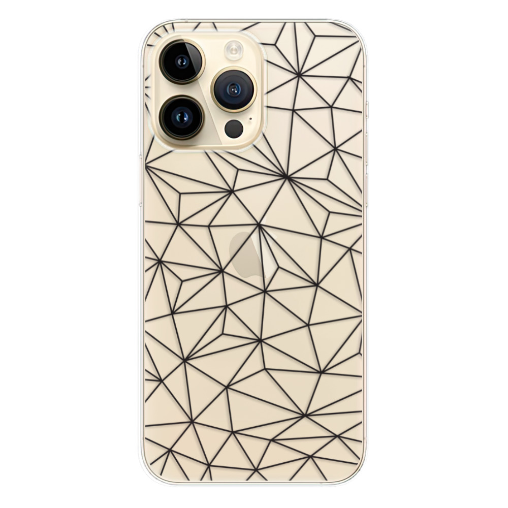 Odolné silikónové puzdro iSaprio - Abstract Triangles 03 - black - iPhone 14 Pro Max