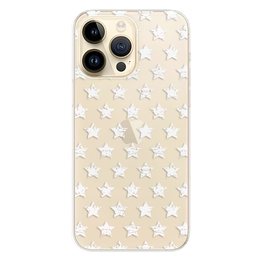 Odolné silikónové puzdro iSaprio - Stars Pattern - white - iPhone 14 Pro Max
