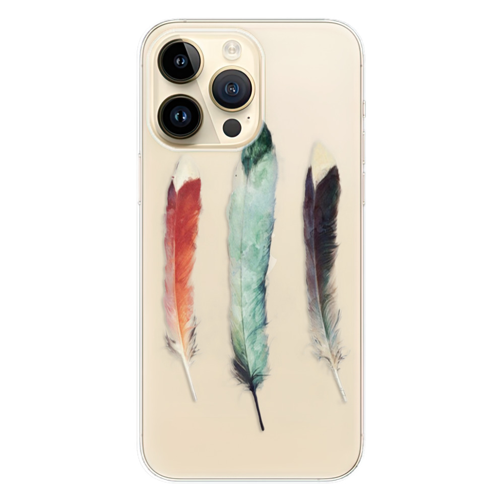 Odolné silikónové puzdro iSaprio - Three Feathers - iPhone 14 Pro Max