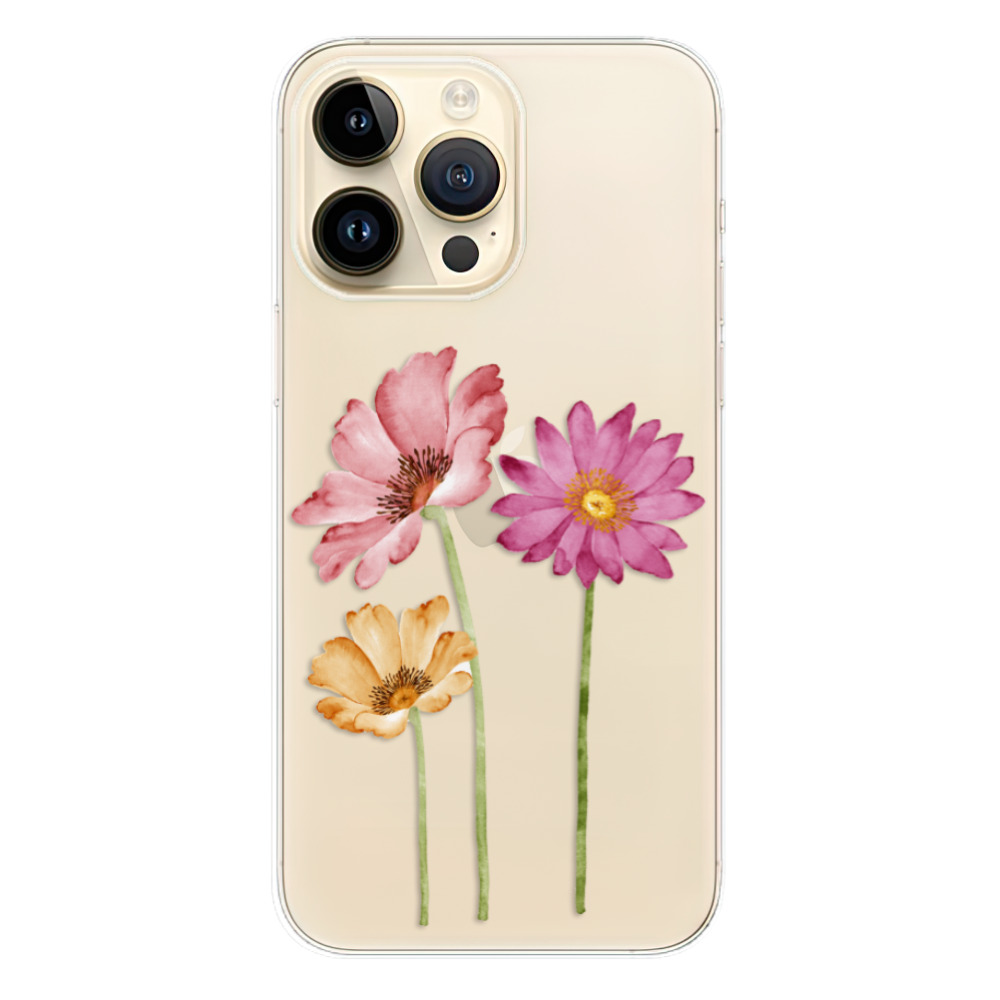 Odolné silikónové puzdro iSaprio - Three Flowers - iPhone 14 Pro Max