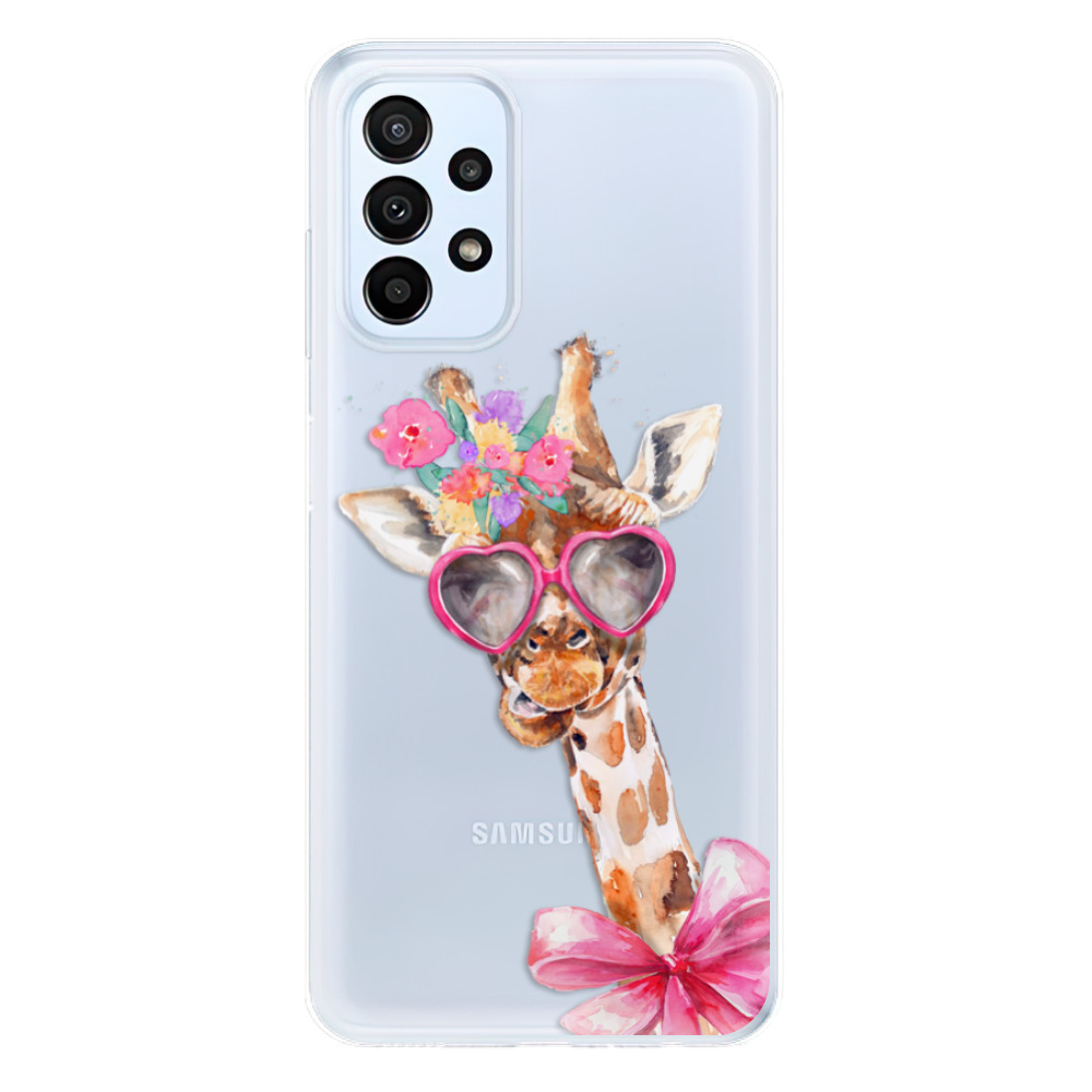 Odolné silikónové puzdro iSaprio - Lady Giraffe - Samsung Galaxy A23 / A23 5G