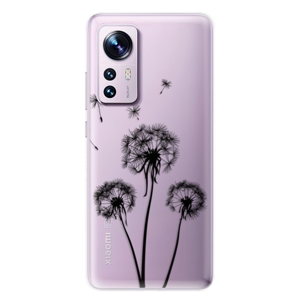 Odolné silikónové puzdro iSaprio - Three Dandelions - black - Xiaomi 12 / 12X