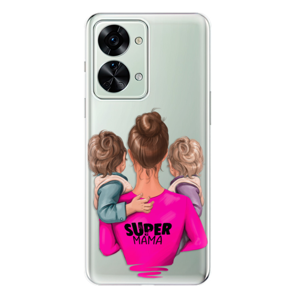 Odolné silikónové puzdro iSaprio - Super Mama - Two Boys - OnePlus Nord 2T 5G