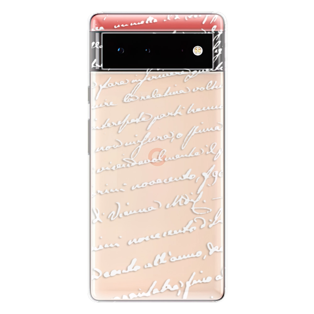 Odolné silikónové puzdro iSaprio - Handwriting 01 - white - Google Pixel 6 5G