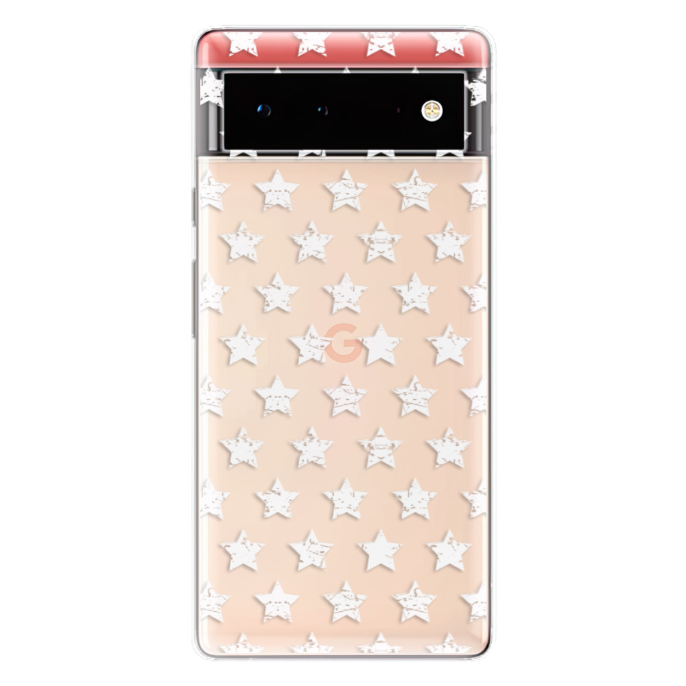 Odolné silikónové puzdro iSaprio - Stars Pattern - white - Google Pixel 6 5G